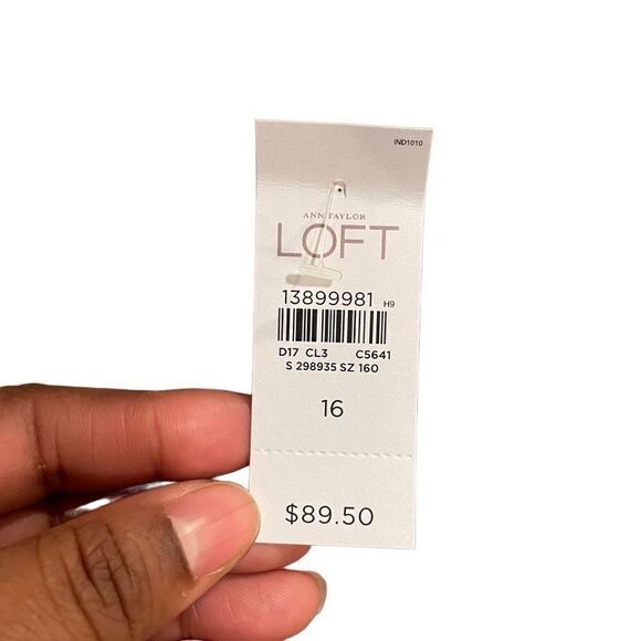 Ann Taylor LOFT Dress Womens 16 Striped Linen Blend Mini Belted Cut Out Back - Picture 5 of 13